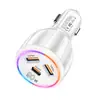 Enchufe de carga súper rápida de 90W con tres puertos, totalmente compatible con todos los protocolos, cargador de coche PPS, cargador de coche con encendedor PD30W