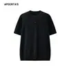 Ropa Masculina Apo Transfronteriza Camiseta de Punto Texturizado Manga Corta Cuello Henry para Hombre, Estilo Delgado de Verano, Top Versátil Estilo Old Money.