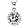 Venda quente rodada girassol pingente de presente de natal colar atacado platinado embutido high-grade zircão colar jóias