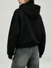 Moletom com Capuz e Fivela de Metal High Street Americano para Mulheres Cardigan Jaqueta Aberta com Zíper Design de Nicho Moletom
