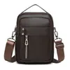 Bolso de Hombro Único para Hombre 2024 Simple Casual Color Sólido Texturizado Negocios Viajero Bolso de PU Resistente al Agua Bolso Cruzado Portátil