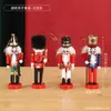 Set de cascanueces títere soldado de madera adornos combinados decoraciones para árbol de Navidad manualidades para ambiente festivo en casa