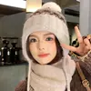 Cachecol de Tricô Fair Isle Cor de Café para Mulheres Inverno 2025 Estilo Coreano Quente Versátil Protetor de Pescoço para Estudantes