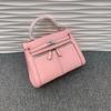 Bolso de Mujer Kelly de Cuero de Vaca de Dos Capas Piel Swift 25-25cm Bolsillo Doble Cierre (M06Kl)