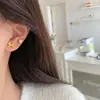Conjunto de Brincos de Cavalo de Madeira com Moeda de Cobre Dourado Pérola para Mulheres, Agulha de Prata Nicho High-End Luxo Leve Exquisitos Retrô Versáteis