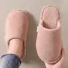 Pantuflas de Algodón Polar para Mujer, Pantuflas Cálidas de Felpa Antideslizantes para el Hogar de Invierno para Hombre, Pantuflas de Algodón para el Hogar al por Mayor