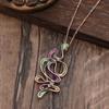 Nuevo color transfronterizo colgante de aleación con forma de serpiente de línea geométrica moda alto sentido para mujer collar de línea combinable