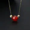 Collar Rojo de Frijol de Acacia para Mujer 2025 Nuevo Colgante de Cuentas de Transferencia Cadena para Clavícula Regalo de San Valentín para Novia Premium