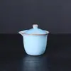 Juego de Té de Viaje Tianqing Ru Kiln Portátil Un Tetera Tres Tazas Set para Exteriores Cerámica Kung Fu Juego de Té Set de Regalo
