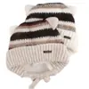 Mejor gorro de punto cálido de invierno para exteriores para mujer, con forro de polar y orejeras, con diseño de orejas de gato