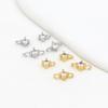 Pulseira colar de ouro 14K banhado a cobre cor de ouro real com zircônia redonda, aberta, dupla, para pendurar, acessórios para brincos DIY D44