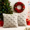Funda de Almohada Navideña Conejo sin Relleno Piel de Conejo Acolchada Árbol de Navidad Cojín de Respaldo para Sofá del Hogar Funda de Cojín Festiva
