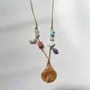 Collar de conchas estilo vacacional para mujer, cadena para la clavícula tejida de nicho de lujo ligero de alta gama, cadena para el cuello simple, moderna, fresca y versátil