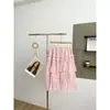 Moda de Inverno Simples Nova para Mulheres Baixinhas 2026, Saia Midi em Camadas de Renda com Babados, Saia Midi Evasê Volumosa