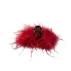 Presilha de Cabelo Moderna com Pena de Avestruz para Coque na Nuca, Presilha Garra de Pena, Versátil de Inverno Grande 13cm Presilha de Cabelo com Pena Atacado
