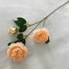 Flor de Seda Peônia Simulada de 3 Cabeças Estilo Europeu Casamento Decoração de Casa Flor Artificial Arranjo Arco de Casamento Flor Peônia Simulada