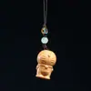 Pau-rosa Sândalo Sândalo Verde Doraemon Esculpido Corrente de Celular Pingente de Decoração para Mochila DIY