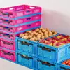 Caja de Logística Plegable Cesta de Rotación Caja de Rotación de Plástico Gruesa Multifuncional Caja de Transporte para Piezas de Automóvil
