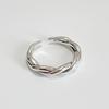 Fan Zhiqiao Joyería Coreana Anillo de Plata Pura 925 Retro Línea Industria Pesada Trenzado Anillo Abierto Anillo Joyería Moda