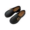 Zapatos blancos al por mayor para mujer 2025 primavera nuevos mocasines casuales retro estilo británico de plataforma zapatos de un paso
