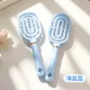 Pente canelado vazado na cor macaron, pente de cabelo de alto valor estilo ins, pente de massagem vazado com dentes macios que não danifica o cabelo