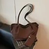 Bolsa de Hombro Retro Escarchada Popular Transfronteriza Bolso de Mano de Terciopelo de Ciervo para Mujer Gran Capacidad Versátil para Viajes al Trabajo Hombro Axila