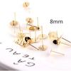 Pin para oreja de cabeza plana 6mm 8mm retención de color chapado en oro real 18K pin para oreja que no se decolora material para accesorios de joyería para aretes DIY