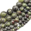 Pedra de Sangue de Dragão Verde e Vermelha Natural Contas Soltas Acessórios para Pulseira Colar Brinco Feito à Mão Contas de Pedra Preciosa para Joias Redondas