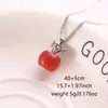 Estilo Coreano Tendência Presente de Natal Pingente de Maçã de Resina Simples e Elegante Pequeno Elemento de Fruta Fresca Colar Feminino