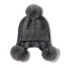 Gorro de Orejeras Cálido de Cashmere con Bola de Pelo Extraíble y Flor Retorcida, Estilo Casual Lei Feng, Nuevo para Otoño e Invierno, Grosor Extra, Regalo para Mujer