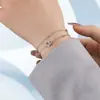 Pulsera Geométrica de Doble Anillo para Mujer, Joyería de Lujo Ligero de Nicho Apilable, Regalo Versátil para Novia, Suministro Directo de Fábrica