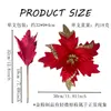 Cruz 30cm Veludo Lantejoula Simulação Flor de Natal Enfeites para Árvore de Natal Guirlanda Acessórios Decoração de Festa