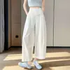 Pantalones de Pierna Ancha tipo Globo Cropped de Verano para Mujer Lyocell Tencel Algodón Petite Delgados Casuales para Mujer 2026