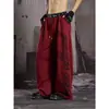 Pantalones de chándal estilo americano con cimitarra de grafiti, doble cintura, estampado de tótem e inglés, holgados, casual, pierna ancha, fluidos, para bailar, modernos