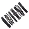 Pulsera de cuero tejida directa de fábrica, pulsera de cuero de traje, AliExpress superventas, pulsera de cuero retro europea y americana para hombre, joyería