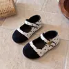 Sapatos de couro para meninas 2026 primavera novo estilo floral inspirados em Chanel sapatos de princesa estilosos para crianças performance sapatos Mary Jane