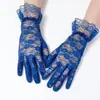 Luvas de Renda Multicoloridas para Noivas para Banquetes e Festas, Luvas Cerimoniais com Punhos de Renda, Malha Elástica para Fotos de Casamento