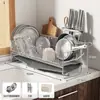 Prateleira de Secagem de Louça para Pia de Cozinha de Aço Inoxidável 304 Borda Estreita Ultra Estreita Prateleira de Armazenamento para Tigelas e Pratos