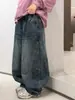 Pantalones de otoño para niños, estilo primavera y otoño, nueva colección 2026, pantalones vaqueros, pantalones largos casuales de pierna ancha para niños, modernos para niños mayores