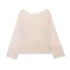 Ropa Femenina Transfronteriza 2026 Moda Callejera Europea y Americana Elegante Sencillo Cuello Redondo Manga Larga Suéter de Punto para Mujer G82898