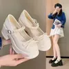 Zapatos Mary Jane Poco Profundos Versátiles Estilo Princesa Otoño para Mujer 2026 Nuevos Zapatos de Cuero Dulce de Moda con Hebilla que Aumentan la Altura