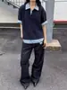 Camisa polo de hombre de dos piezas falsas, manga corta, estilo nuevo verano 2026, camiseta elegante y de alta gama, top estilo Hong Kong para pareja