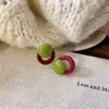 Nuevos Pendientes de Tachuela de Color Dopamina para Otoño e Invierno con Agujas de Plata, Pendientes Redondos Sencillos para el Día a Día para Chicas Jóvenes, Accesorios para las Orejas que Reducen la Edad