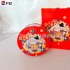 Regalo Dar Año Productos Caja de Hojalata Galletas de Navidad Caja de Pastel de Luna Redonda Embalaje de Dulces Caja de Hierro para Regalo