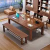Mesa Longa Sólida para Sala de Estar, Mesa Grande de Placa Sólida, Mesa Infantil para Leitura e Estudo, Mesa de Jantar Longa Integrada Simples Moderna