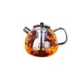 Filtração de separação de chá e água bule rechonchudo conjunto de bule de vidro espesso bule de fervura bule transparente de flor e fruta