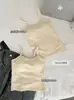 Chaleco térmico de cachemira de color básico para otoño e invierno estilo coreano con almohadillas en el pecho, top regular versátil y suave, camiseta interior