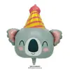 Globo de película de aluminio con forma de tigre, koala y león para niños, diseño de cabeza de animal grande, decoración para fiesta de cumpleaños