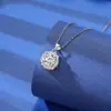 Collar de moissanita de imitación de 2 quilates para mujer, chapado en platino pt950, cadena para clavícula, colgante de circonita de ocho corazones y ocho flechas, joyería