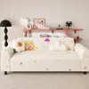 Funda de sofá todo incluido de pelo de zorro plateado, antideslizante y resistente a los arañazos de gato, color crema, apta para todas las estaciones, funda protectora extraíble y lavable